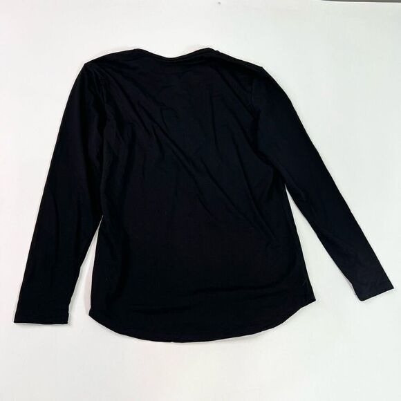 Cuts Clothing Henley Shirt Large Mens Black Pyca Pro Curve Hem Long Sleeve - Picture 8 of 10